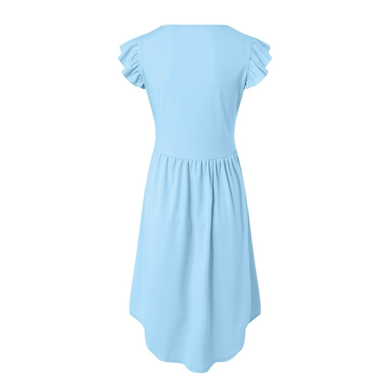 blue green sequin dress Light Blue Easter Bunny Twirl Dress – Little Honey Children's Boutique main image 1
