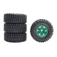thumbnail image 2 of Neumáticos de Rueda de goma Hugo 4 piezas 1/24 RC para Axial SCX24 Verde, 2 of 8