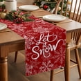 thumbnail image 3 of Winter Retro Snowflake on Red Table Runner 13x60in Non-Slip Cotton Linen Table Runners, Merry Christmas Dresser Scarves TableRunner for Dinner Kitchen Dining Wedding Party, 3 of 9
