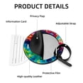 thumbnail image 4 of tie dye8 2pcs PU Leather Round Bag Tags with Privacy Cover and Name ID Tag - Suitcase Tags for Travel Luggage, Handbags, Backpacks, School Bags, 4 of 6