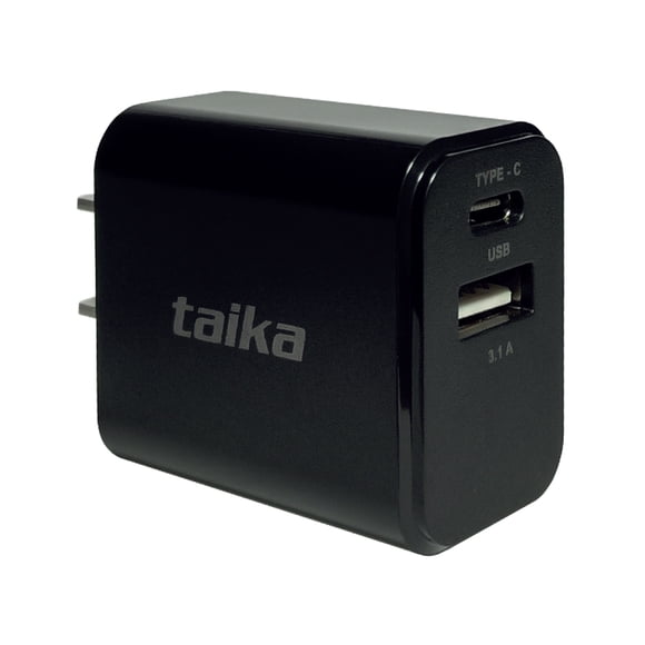 Cargador Pared USB Dual USB-C y USB-A Quick Charge 3.1A Neg.