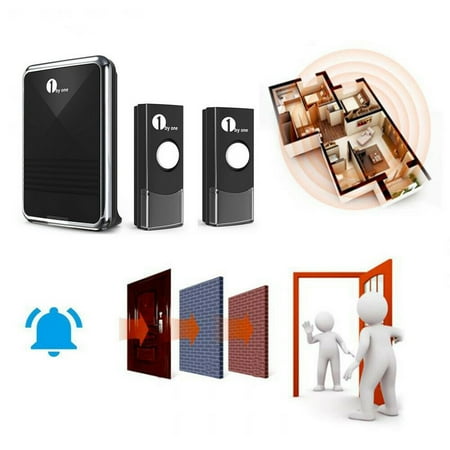 - Wireless Digital Doorbell Kit Sync 1 Receivers LED Indicator & 2 Remote Buttons,Operating at 100M Range With 36 Chimes for Garage Home Office Warehouse Pager