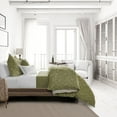 thumbnail image 4 of 6ix Tailors HYB-OLI-CVT-TW-3PC Hayba Olive Twin Size Coverlet & 1 Pillow Sham Set - 3 Piece, 4 of 5