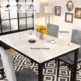 thumbnail image 2 of MIERES Dining Table Set for 4 ，Kitchen Table with Modern Faux Marble Tabletop and 4 Velvet Upholstered Chairs,  Dining Table for Apartments, Kitchens, Dining Rooms, Breakfast Nooks, 2 of 8