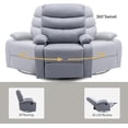 thumbnail image 4 of GNMLP Single Swivel Rocker Recliner Chairs,Manual Soft Armchair for Living Room,Bedroom with Phone Holder -Light Gray, 4 of 7
