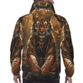 thumbnail image 7 of Rateoe Tiger In The Fallen Leaf Forest Pattern Mens Hoodie, Pullover Hooded Sweatshirt, Kangaroo Pocket Hoodie Ideal for Daily Wear, Travel and Home-, 7 of 7
