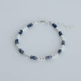 thumbnail image 2 of Iolite 3mm Rondelle Shape Faceted Cut Beads 7 inch Silver Plated Clasp Bracelet for men, women, unisex. Link Chain Stacking Bracelet.|LINK_03873, 2 of 4