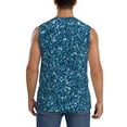 thumbnail image 4 of Lsque Blue Glitter Print Men's Cotton Blend Sleeveless Muscle Shirts (S-3XL)- Moisture Wicking, Odor Protection, UPF 30+,Large, 4 of 8