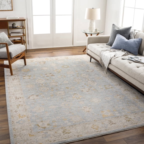 Livabliss Area Rugs for Living Room, 9ft Round Avant Garde Traditional Taupe Round Rug, Bedroom Dining Room Home Decor Stain Resistant Carpet (7'10" x 7'10")