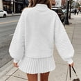 thumbnail image 5 of Long Sleeve Women Fall Winter 2 Pieces Skirt Sets Casual Sweater Pullover and Skirt, 5 of 6