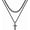 Black 18in/20in, variant on Stainless Steel Cross Pendant Necklace for Men, Classic Simple Cross Chain Jewelry, Durable Daily Wear Accessory, Ideal Gift for Family, Friends and Special Occasions