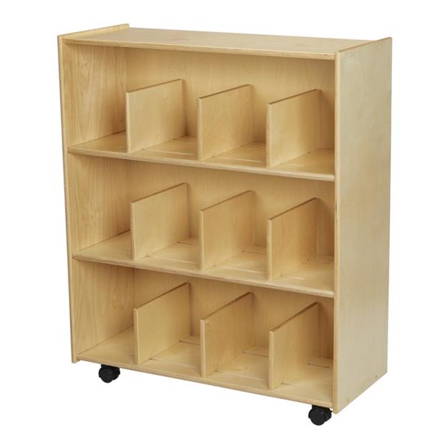 Childcraft 1558450 Bookcase with Adjustable Dividers Mobile Locking Casters 42 in. Walmart