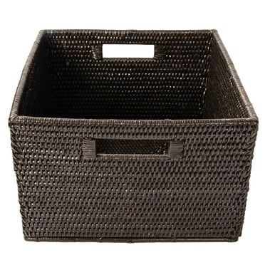 Kouboo La Jolla Handwoven Rattan Organizing Shelf Basket Honey Brown Com Kouboo La Jolla Handwoven Rattan, La Jolla Oblong Rattan Storage Shelf Basket