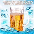 thumbnail image 5 of Vasos de Cerveza, Jarra de Cerveza Divertida de Doble Capa de 420 Ml, Jarra de Cerveza Falsa Doble con Entrepiso, Jarra de Cerveza con Asas., 5 of 5