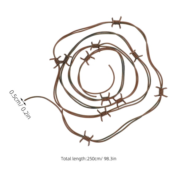 HEANUJJ 2Pcs Plastic Fake Barbed Wire Brown Sturdy Props for Western Party Decorations