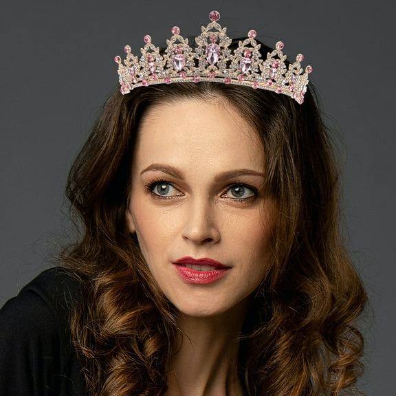 PENIKOKO Rhinestone Tiara Headdress for Women 1 Piece Bridal Wedding Party Crown