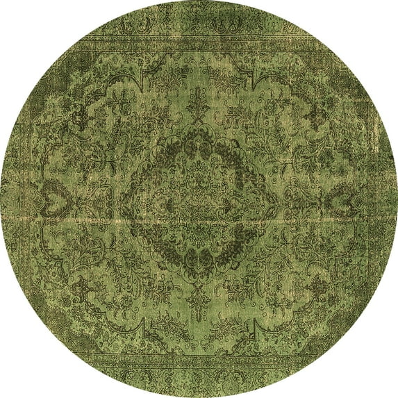 Ahgly Company Indoor Round Oriental Brown Industrial Area Rugs, 5' Round