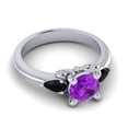 thumbnail image 3 of Diamond-Capitals 2.50 Carat Stunning Round Cut Blue Sapphire & Black Onyx Gemstone 3 Stone Wedding Ring for Women Solid 14K White Gold Size 5, 3 of 8