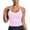a-105Pink18, variant on Womens Halter U Neck Quick Dry Ribbed Side Panel Solid Slim Cropped Athletic Tank Tops Gym Running Workout Breathable Sleeveless Shirts For Ladies Versatile Top XS