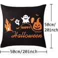thumbnail image 2 of Halloween Pillow Case Large Orange and Black Pillow Cover 20" x 20" Happy Halloween Linen Sofa Bed Throw Cushion Cover Decoration for Home Office, 4pcs, 2 of 6