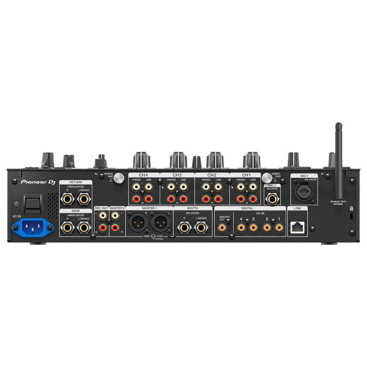 Pioneer DJ DJM-A9 4-Channel Professional DJ Mixer with Black Laptop Platform Carrying Case Package