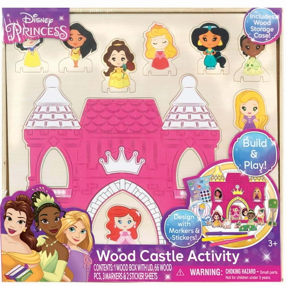 Disney Princess: Wood Castle Activity - Building & Decorating Set, Ages 3
