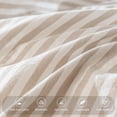 thumbnail image 2 of MooMee Striped Pillowcases 100% Washed Cotton Linen Like Textured Envelope Closure Set of 2 (Tannish Linen Grey& White Wide Stripes, King), 2 of 5