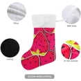 thumbnail image 2 of SKYSONIC Strawberry Christmas Stocking Personalized Large Candy Stocking Hanging Gift Xmas Stockings Decoration for Family Holiday Party Ornaments Decor Fireplace, 2 of 7