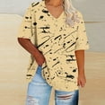 thumbnail image 2 of Plebaso Hauts Grande Taille pour Femmes Col en V Manches Courtes T-Shirt Graphique Décontracté Ample Tunique d'Été Blouses pour Femmes, 2 of 4