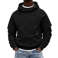 thumbnail image 4 of Men's Hooded Pullover Solid Color Long-sleeved Sweatshirt for Man Fall Winter, 4 of 7