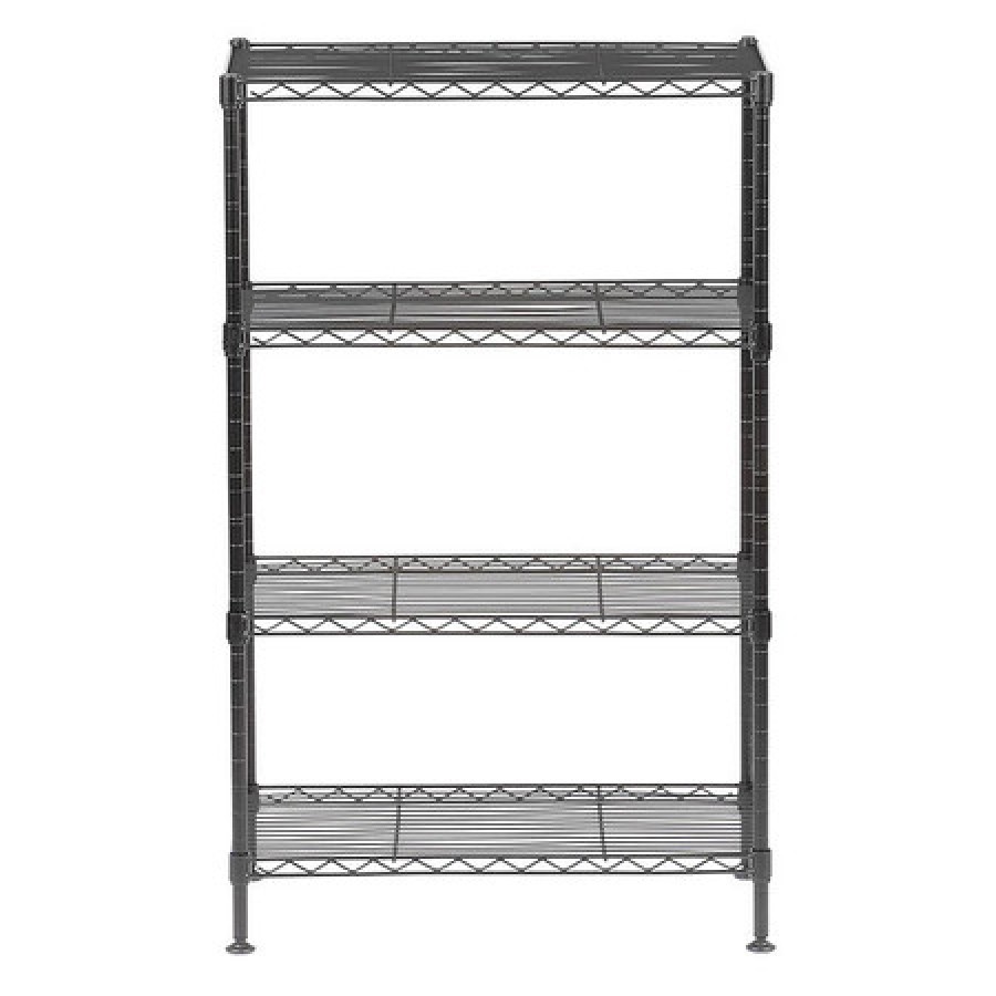 Sandusky Black 4Tier Steel Wire Shelving Unit (20 in. W x 32 in. H x