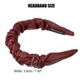 thumbnail image 4 of 1 Uds. Diadema plisada de cuero PU, diadema de moda para mujer antideslizante, rojo vino, 4 of 7