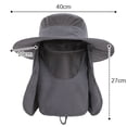 thumbnail image 2 of Sombrero de pesca para hombres y mujeres, protección solar UV al aire libre, sombrero de ala ancha con cubierta para la cara y solapa para el cuello, 2 of 6