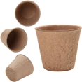 thumbnail image 1 of 20 Piezas Macetas Biodegradables, Macetas Pequeñas de Fibra, Juego de Macetas de Jardinería, Plántulas y Cubo Compostable para Germinar sin Plástico sin Turba (Taza Redonda Pequeña: 6x6 cm),, 1 of 5