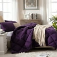 thumbnail image 6 of Yalamila Full Size Comforter Set 3-Piece All-Season Down Alternative Reversible Comforter Set,Purple,200GSM Cooling Quilted Duvet Insert,95 GSM Soft Cover Bed in a Bag, 6 of 8