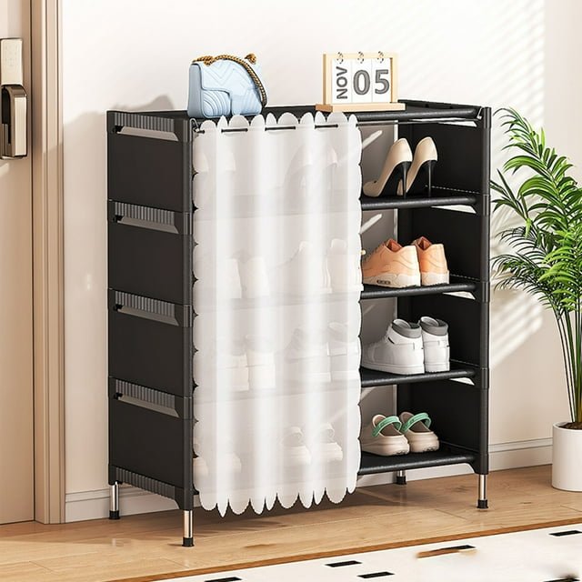 Chmadoxn Shoe Rack for Closet, Multi-layer Shoe Rack Dusts-proof Stackable Shoe Rack Storage Rack Sturdy Metal And Plastic Material Ideal For Closets Bedrooms Hallways Living Rooms Plastics shoe rack