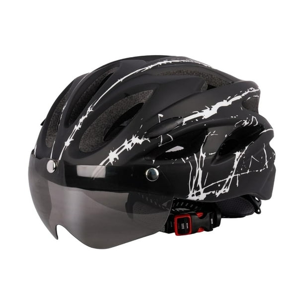 Naiovety Casco de escalada ampliamente utilizado para aventuras al aire libre, cómodo casco de seguridad para bicicleta de montaña PC Ciclismo en blanco y negro