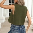 thumbnail image 7 of Tie Front Sweater Vest Women Floral Sleeveless Knit Vests Y2k Cute Fashion Casual Sleeveless Tops Army Green, S, 7 of 7
