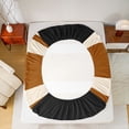 thumbnail image 5 of jejeloiu Vintage Stripes Pattern Bed Sheets,Abstract Geometric King Sheets,Brown Black Sheet Set For Kids,Breathable Home Decor,4-Piece, 5 of 7