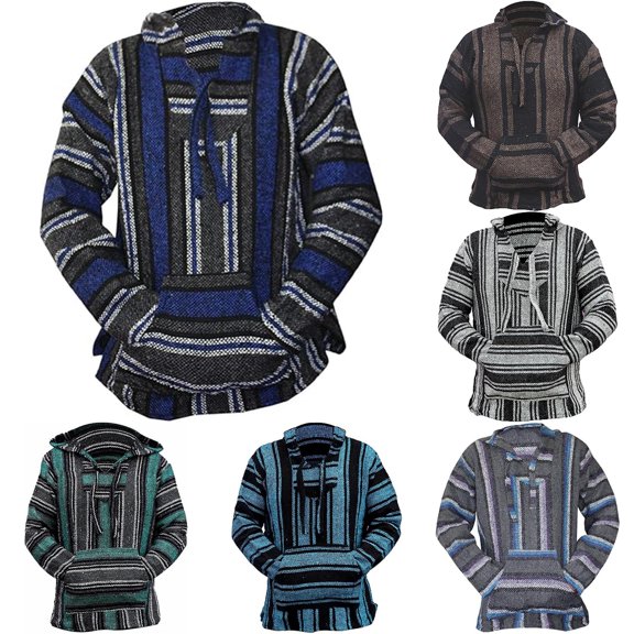 Mexican Hoodie Hippie Surf Poncho Sweater Sweatshirt Pullover