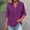 Purple, variant on Women's V-Neck Button-Down Tunic Blouse, Casual Short Sleeve Linen Look Shirt, Breathable Summer Top for Everyday Wear RD4 XXL