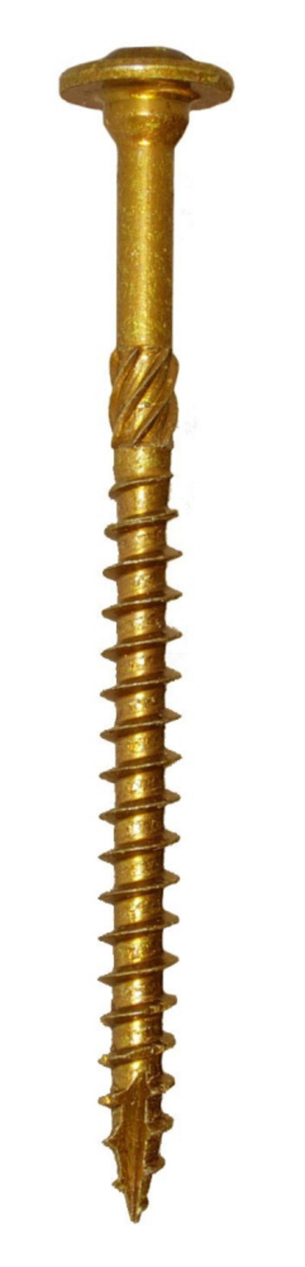 Deck Screw, 5/16 in x 4-1/4 in, Climatek, Flange Round Head, Torx Drive, 100 PK