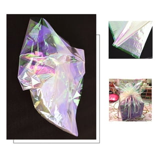 Outus Iridescent Cellophane Roll Iridescent Wrapping Paper Cellophane Wrap  for Gift Baskets Iridescent Film for DIY Wrapping Baby Shower Decoration