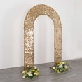 thumbnail image 3 of BalsaCircle 8 feet Gold Big Payette Sequin Double Sided Open Arch Fitted Backdrop Stand Cover Party Events Decorations, 3 of 8