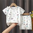 thumbnail image 3 of Bovxnpu Boys Girls 2 Piece Outfits, Girl Short Set Cute T-Shirt Shorts, Fashion Casual Spring And Summer Children's Short Sleeved Top Shorts Pajamas Set 4 Years, 3 of 4