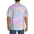 thumbnail image 3 of Uemuo Rainbow Pattern Cotton Linen Short Sleeve Shirts,Casual Lightweight Button Down Shirts,Vacation Beach Summer Tops-Large, 3 of 7