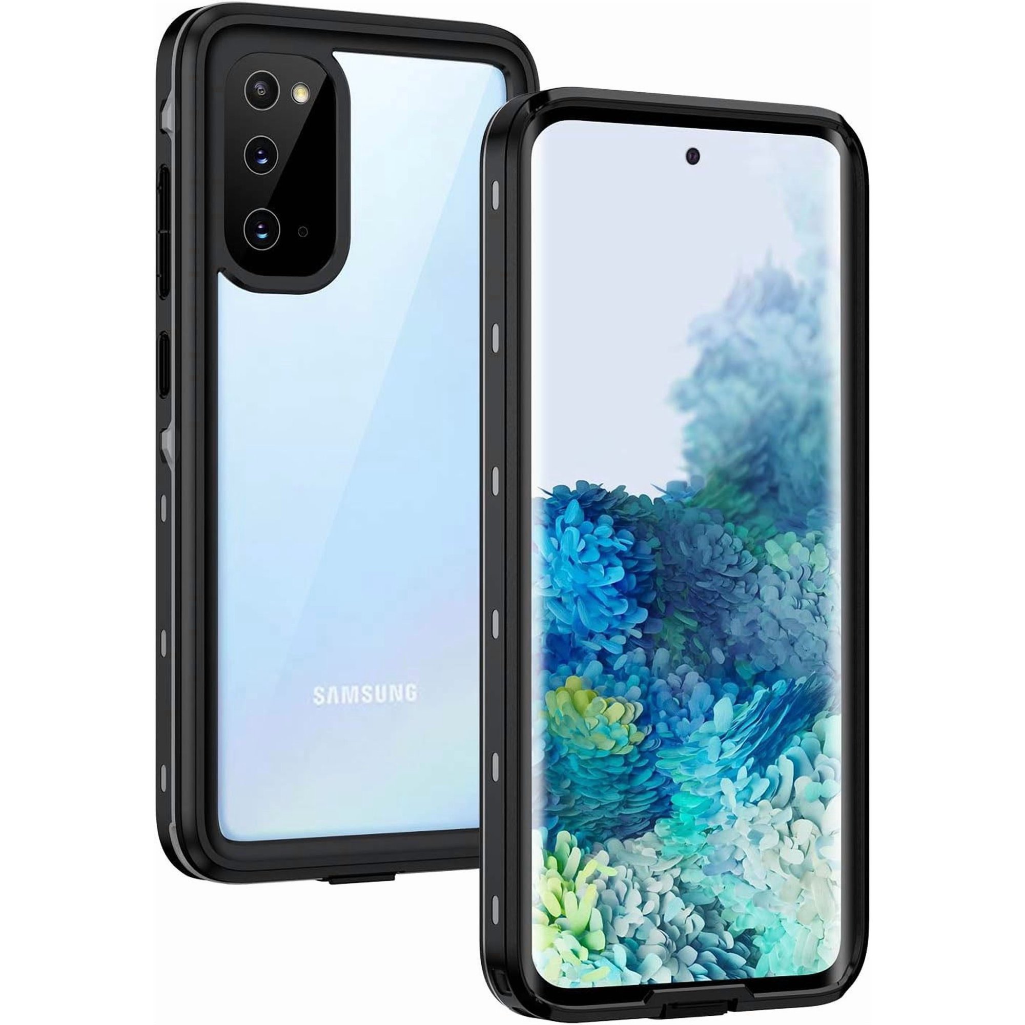 REQO for Samsung Galaxy S20 Case, IP68 Waterproof Dustproof Shockproof Case with Built-in Screen Protector, Heavy Duty Full Body Protective Cover for Galaxy S20 5G, Black/Gray