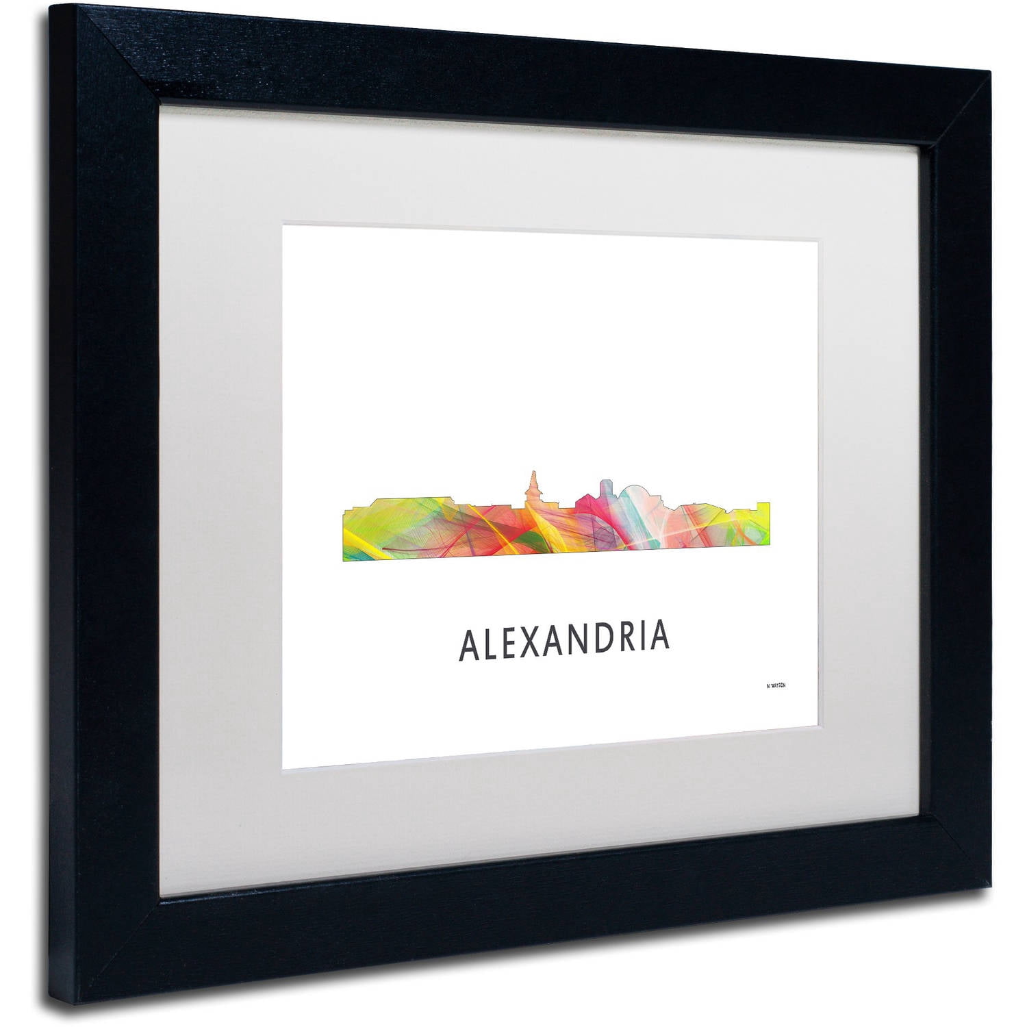 Trademark Fine Art 'Alexandria Virginia Skyline WB-1' Canvas Art by Marlene Watson, White Matte, Black Frame