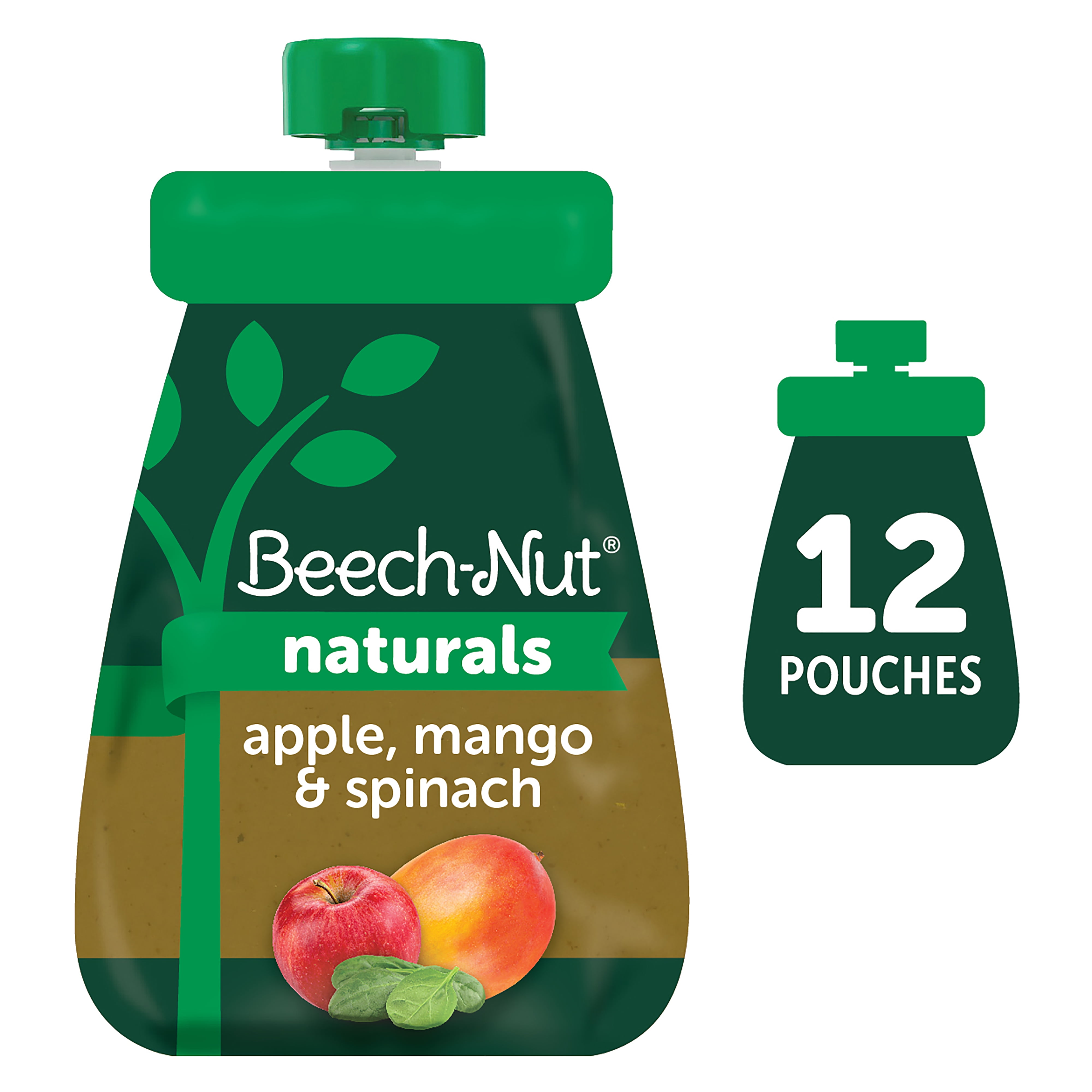 (12 Pack) BeechNut Naturals Stage 2, Apple Mango & Spinach Baby Food