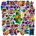 thumbnail image 3 of 35pcs Neon Cartoon Stickers Stationery Stickers Glow Party Stickers Kids Stickers PVC Graffiti for Laptops Suitcase Notebooks, 3 of 9